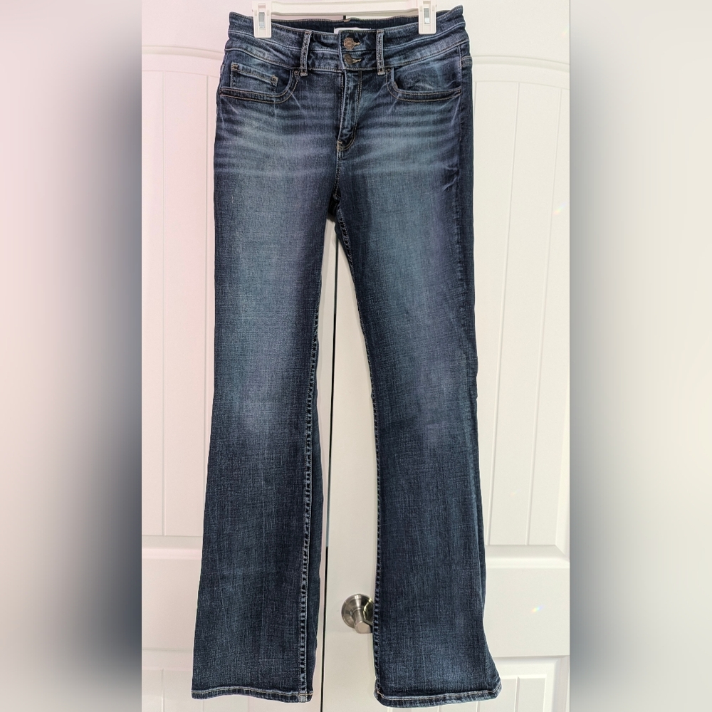 BKE Women's Stella Mid-rise Slim Fit Tailored Bootcut 31 X 35.Classic Blue Jeans
